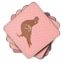 Load image into Gallery viewer, African Owl Pigeon Pink Check Foam Coaster  BB7953FC