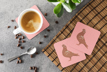 Load image into Gallery viewer, African Owl Pigeon Pink Check Foam Coaster  BB7953FC