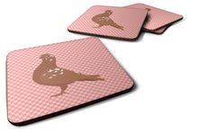 Load image into Gallery viewer, African Owl Pigeon Pink Check Foam Coaster  BB7953FC