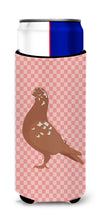 Load image into Gallery viewer, African Owl Pigeon Pink Check   Hugger for slim cans