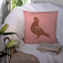 Load image into Gallery viewer, African Owl Pigeon Pink Check Throw Pillow - 14x14 Decorative Pillow – Art for Your Home &amp; Patio BB7953PW1414