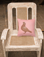 Load image into Gallery viewer, African Owl Pigeon Pink Check Fabric Decorative Pillow BB7953PW1818