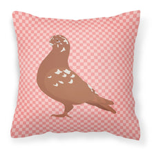 Load image into Gallery viewer, African Owl Pigeon Pink Check Fabric Decorative Pillow BB7953PW1818