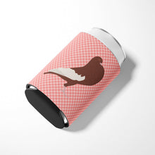 Load image into Gallery viewer, English Pouter Pigeon Pink Check Can or Bottle Hugger BB7954CC