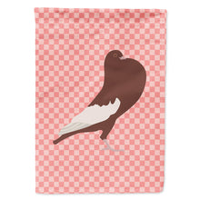 Load image into Gallery viewer, English Pouter Pigeon Pink Check Flag Canvas House Size BB7954CHF