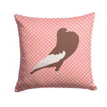 Load image into Gallery viewer, English Pouter Pigeon Pink Check Throw Pillow - 14x14 Decorative Pillow – Art for Your Home &amp; Patio BB7954PW1414