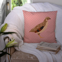 Load image into Gallery viewer, Golden Phoenix Quail Pink Check Throw Pillow - 14x14 Decorative Pillow – Art for Your Home &amp; Patio BB7955PW1414
