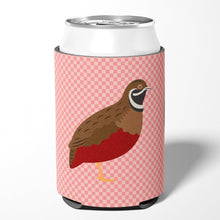 Load image into Gallery viewer, Chinese Painted or King Quail Pink Check Can or Bottle Hugger BB7956CC