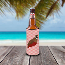 Load image into Gallery viewer, Chinese Painted or King Quail Pink Check   Hugger for slim cans
