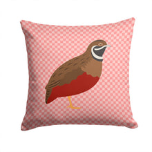 Load image into Gallery viewer, Chinese Painted or King Quail Pink Check Throw Pillow - 14x14 Decorative Pillow – Art for Your Home &amp; Patio BB7956PW1414