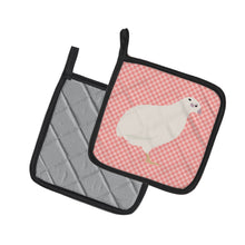 Load image into Gallery viewer, Texas Quail Pink Check Pot Holders - Set of 2 - Heat-Resistant Kitchen Essentials BB7957PTHD