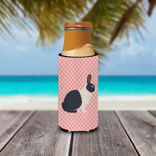 Load image into Gallery viewer, Dutch Rabbit Pink Check   Hugger for slim cans