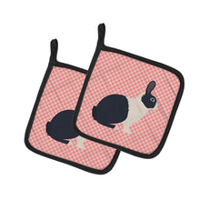 Load image into Gallery viewer, Dutch Rabbit Pink Check Pot Holders - Set of 2 - Heat-Resistant Kitchen Essentials BB7958PTHD