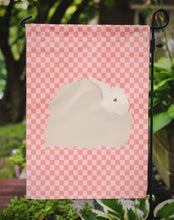 Load image into Gallery viewer, Fluffy Angora Rabbit Pink Check Garden Flag - Outdoor Decorative Yard Flag