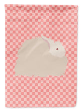Load image into Gallery viewer, Fluffy Angora Rabbit Pink Check Garden Flag - Outdoor Decorative Yard Flag