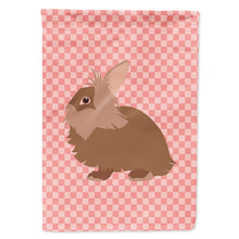 Load image into Gallery viewer, Lionhead Rabbit Pink Check Flag Canvas House Size BB7960CHF