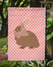Load image into Gallery viewer, Lionhead Rabbit Pink Check Garden Flag - Outdoor Decorative Yard Flag