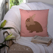 Load image into Gallery viewer, Lionhead Rabbit Pink Check Throw Pillow - 14x14 Decorative Pillow – Art for Your Home &amp; Patio BB7960PW1414
