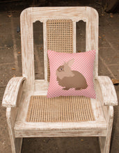 Load image into Gallery viewer, Lionhead Rabbit Pink Check Fabric Decorative Pillow BB7960PW1818