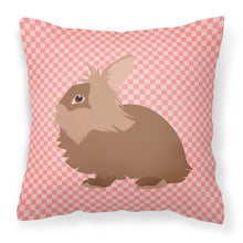 Load image into Gallery viewer, Lionhead Rabbit Pink Check Fabric Decorative Pillow BB7960PW1818