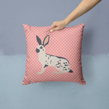 Load image into Gallery viewer, English Spot Rabbit Pink Check Throw Pillow - 14x14 Decorative Pillow – Art for Your Home &amp; Patio BB7961PW1414