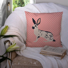 Load image into Gallery viewer, English Spot Rabbit Pink Check Throw Pillow - 14x14 Decorative Pillow – Art for Your Home &amp; Patio BB7961PW1414