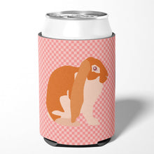 Load image into Gallery viewer, English Lop Rabbit Pink Check Can or Bottle Hugger BB7962CC