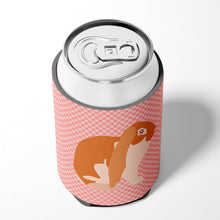 Load image into Gallery viewer, English Lop Rabbit Pink Check Can or Bottle Hugger BB7962CC
