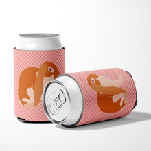 Load image into Gallery viewer, English Lop Rabbit Pink Check Can or Bottle Hugger BB7962CC