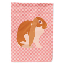 Load image into Gallery viewer, English Lop Rabbit Pink Check Flag Canvas House Size BB7962CHF