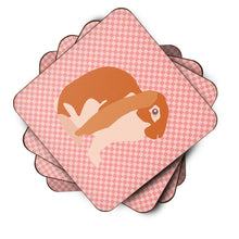 Load image into Gallery viewer, English Lop Rabbit Pink Check Foam Coaster  BB7962FC