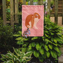 Load image into Gallery viewer, English Lop Rabbit Pink Check Garden Flag - Outdoor Decorative Yard Flag