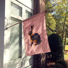 Load image into Gallery viewer, Tan Rabbit Pink Check Flag Canvas House Size BB7963CHF
