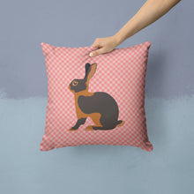 Load image into Gallery viewer, Tan Rabbit Pink Check Throw Pillow - 14x14 Decorative Pillow – Art for Your Home &amp; Patio BB7963PW1414