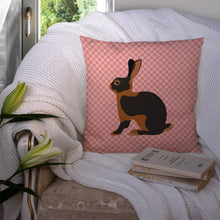 Load image into Gallery viewer, Tan Rabbit Pink Check Throw Pillow - 14x14 Decorative Pillow – Art for Your Home &amp; Patio BB7963PW1414