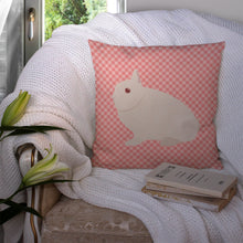 Load image into Gallery viewer, Hermelin Rabbit Pink Check Throw Pillow - 14x14 Decorative Pillow – Art for Your Home &amp; Patio BB7964PW1414