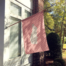 Load image into Gallery viewer, New Zealand White Rabbit Pink Check Flag Canvas House Size BB7965CHF