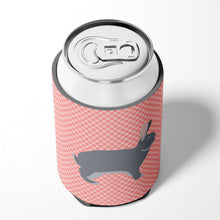 Load image into Gallery viewer, Giant Chinchilla Rabbit Pink Check Can or Bottle Hugger BB7966CC