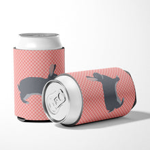 Load image into Gallery viewer, Giant Chinchilla Rabbit Pink Check Can or Bottle Hugger BB7966CC