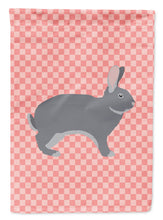 Load image into Gallery viewer, Giant Chinchilla Rabbit Pink Check Garden Flag - Outdoor Decorative Yard Flag
