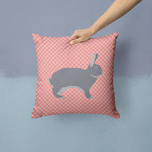 Load image into Gallery viewer, Giant Chinchilla Rabbit Pink Check Throw Pillow - 14x14 Decorative Pillow – Art for Your Home &amp; Patio BB7966PW1414
