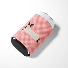 Load image into Gallery viewer, California White Rabbit Pink Check Can or Bottle Hugger BB7967CC