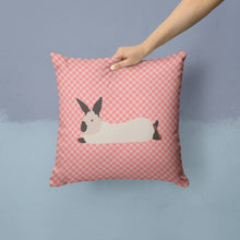 Load image into Gallery viewer, California White Rabbit Pink Check Throw Pillow - 14x14 Decorative Pillow – Art for Your Home &amp; Patio BB7967PW1414