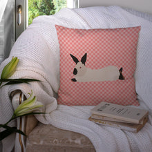 Load image into Gallery viewer, California White Rabbit Pink Check Throw Pillow - 14x14 Decorative Pillow – Art for Your Home &amp; Patio BB7967PW1414