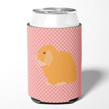 Load image into Gallery viewer, Holland Lop Rabbit Pink Check Can or Bottle Hugger BB7968CC