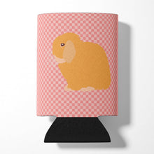Load image into Gallery viewer, Holland Lop Rabbit Pink Check Can or Bottle Hugger BB7968CC