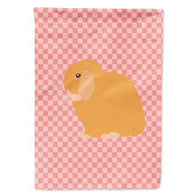 Load image into Gallery viewer, Holland Lop Rabbit Pink Check Flag Canvas House Size BB7968CHF