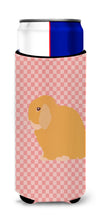 Load image into Gallery viewer, Holland Lop Rabbit Pink Check   Hugger for slim cans