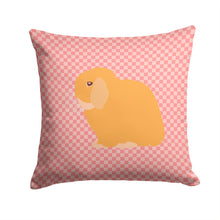 Load image into Gallery viewer, Holland Lop Rabbit Pink Check Throw Pillow - 14x14 Decorative Pillow – Art for Your Home &amp; Patio BB7968PW1414