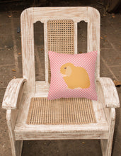 Load image into Gallery viewer, Holland Lop Rabbit Pink Check Fabric Decorative Pillow BB7968PW1818